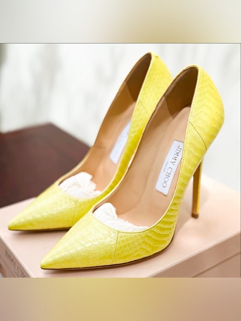 Jimmy Choo Lemon Yellow Pointed-Toe Stiletto Pumps Size 41 (10.5 US)